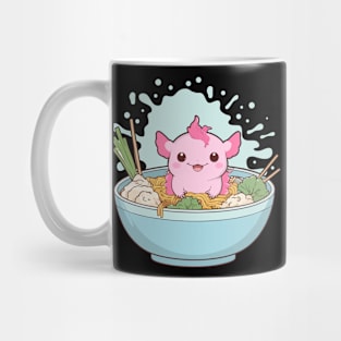 cute Axolotl Eating Ramen Noodles adorable Mug